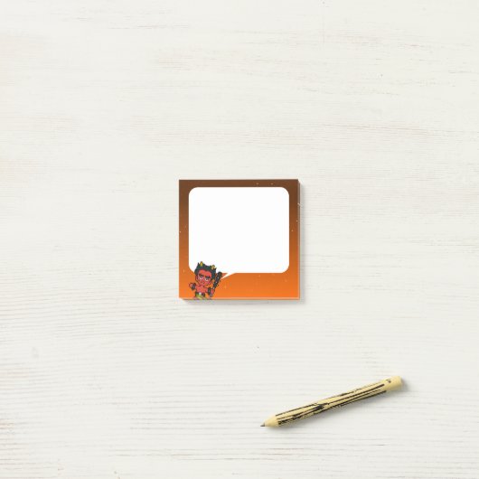 Japanese Ogre Yokai: Red Oni Speech Bubble Post-it Klebezettel (Auf Schreibtisch)