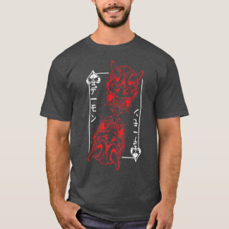 Japanese Oni Mask Demon Mask Bushido Samurai Stree T-Shirt