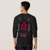 Japanese Oni Mask Motivational Strength Art Sweatshirt (Schwarz voll)