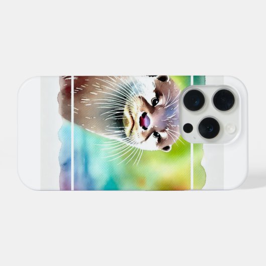 Japanese Otter in Tranquil Waters 040924AREF130 -  iPhone Hülle (Rückseite (Horizontal))