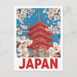Japanese Pagoda Cherry Blossom Postkarte
