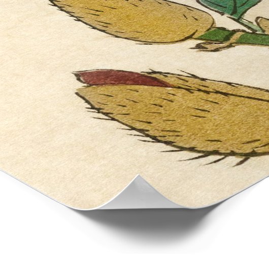 Japanese painting by koson ohara, 小原古邨の日本画 poster (Ecke)