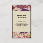 Japanese Pattern Ivory&Red Visitenkarte (Rückseite)