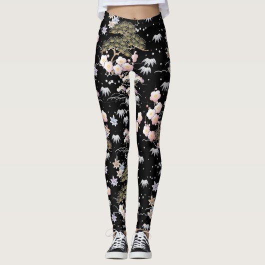 Japanese Pattern Pine, Bamboo and Plum Leggings (Vorderseite)
