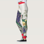 JAPANESE PEACOCK LEGGINGS RED TRIMMED (Links)