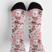 Japanese Pink Cherry Blossom Sakura Floral Spring Socken (Oben)