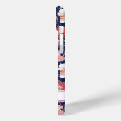 Japanese Pink Floral Pattern Monogrammed Case-Mate iPhone Hülle (Rückseite / Links)