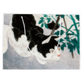 JAPANESE PRINT CAT GIFT BAG Hiroaki Takahashi 1931 Große Geschenktüte (Rückseite)