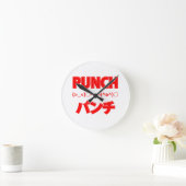 Japanese Punch Emoticons Runde Wanduhr (Zuhause)