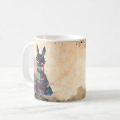 Japanese Rabbit Mask Kimono Mug Kaffeetasse (Vorderseite Links)