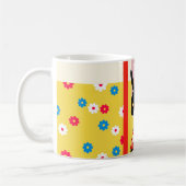 Japanese Rabbit Mask – Retro Floral Mug Kaffeetasse (Links)