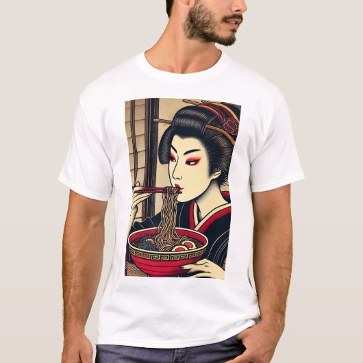 Japanese ramen kimono ukiyoe T-Shirt (Vorderseite)