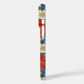 Japanese Red Floral Pattern Monogrammed Case-Mate iPhone Hülle (Rückseite / Links)