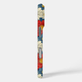 Japanese Red Floral Pattern Monogrammed Case-Mate iPhone Hülle (Rückseite / Rechts)