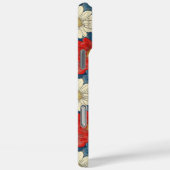 Japanese Red Floral Pattern Monogrammed Case-Mate iPhone Hülle (Rückseite / Rechts)