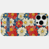 Japanese Red Floral Pattern Monogrammed Case-Mate iPhone Hülle (Rückseite (Horizontal))