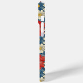 Japanese Red Floral Pattern Monogrammed Case-Mate iPhone Hülle (Rückseite / Links)