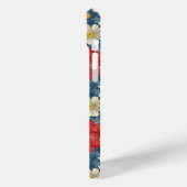 Japanese Red Floral Pattern Monogrammed Case-Mate iPhone Hülle (Rückseite / Links)