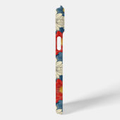 Japanese Red Floral Pattern Monogrammed Case-Mate iPhone Hülle (Rückseite / Rechts)