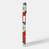 Japanese Red Floral Pattern Monogrammed Case-Mate iPhone Hülle (Rückseite / Rechts)