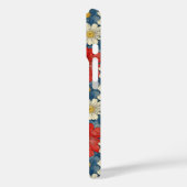 Japanese Red Floral Pattern Monogrammed Case-Mate iPhone Hülle (Rückseite / Links)