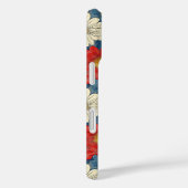 Japanese Red Floral Pattern Monogrammed Case-Mate iPhone Hülle (Rückseite / Rechts)