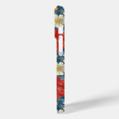 Japanese Red Floral Pattern Monogrammed Case-Mate iPhone Hülle (Rückseite / Links)