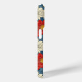 Japanese Red Floral Pattern Monogrammed Case-Mate iPhone Hülle (Rückseite / Rechts)