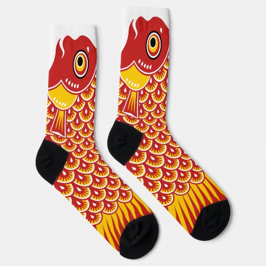Japanese Red Koinobori Carp Streamer Socken (Rechts)