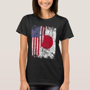 JAPANESE ROOTS Halbe amerikanische Flagge JAPAN T-Shirt