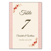 Japanese Sakura Asanoha Table Number Tischnummer (Rückseite)