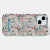 Japanese Sakura Geisha Pattern Monogrammed Case-Mate iPhone Hülle (Rückseite (Horizontal))