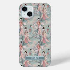 Japanese Sakura Geisha Pattern Monogrammed Case-Mate iPhone Hülle