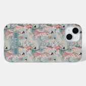 Japanese Sakura Geisha Pattern Monogrammed Case-Mate iPhone Hülle (Rückseite (Horizontal))