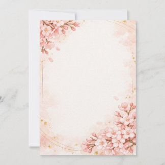 Japanese Sakura & Gold Wedding Invitation Einladung