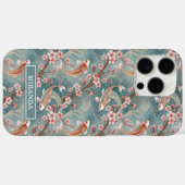 Japanese Sakura Koi Fish Pattern Monogrammed Case-Mate iPhone Hülle (Rückseite (Horizontal))