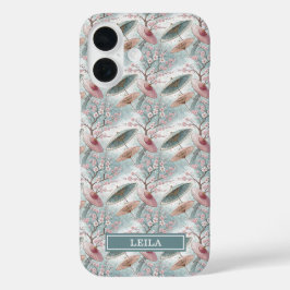 Japanese Sakura Umbrella Pattern Monogrammed iPhone 16 Hülle