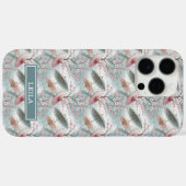 Japanese Sakura Umbrella Pattern Monogrammed Case-Mate iPhone Hülle (Rückseite (Horizontal))