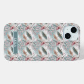 Japanese Sakura Umbrella Pattern Monogrammed Case-Mate iPhone Hülle (Rückseite (Horizontal))
