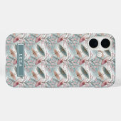 Japanese Sakura Umbrella Pattern Monogrammed Case-Mate iPhone Hülle (Rückseite (Horizontal))