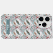Japanese Sakura Umbrella Pattern Monogrammed Case-Mate iPhone Hülle (Rückseite (Horizontal))