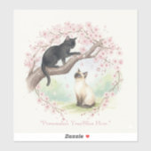 Japanese Sakura & Zen Cats Watercolor Aufkleber (Blatt)