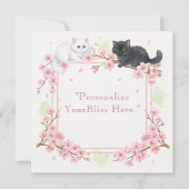 Japanese Sakura & Zen Cats Watercolor Dankeskarte (Vorderseite)