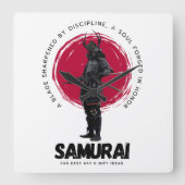 Japanese Samarai Wall Clock  Quadratische Wanduhr (Vorderseite)