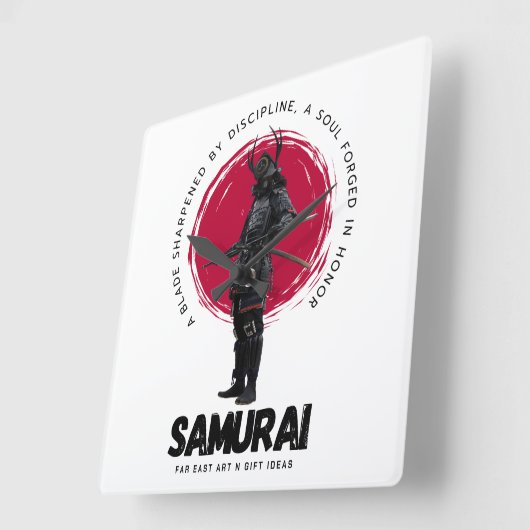 Japanese Samarai Wall Clock  Quadratische Wanduhr (Winkel)
