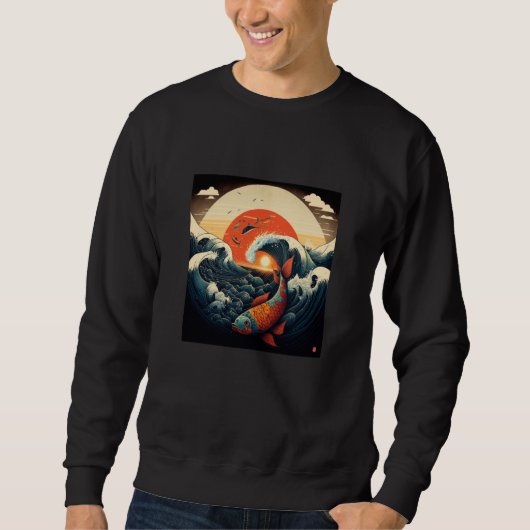Japanese Samurai Aesthetic Koi Fish 1 Sweatshirt (Vorderseite)