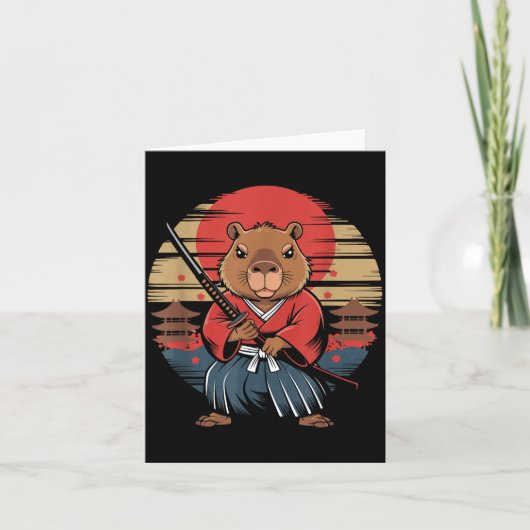 Japanese Samurai Capybara  Karte (Vorderseite)