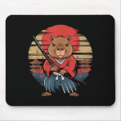 Japanese Samurai Capybara Mousepad (Vorne)