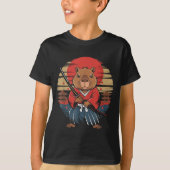 Japanese Samurai Capybara  T-Shirt (Vorderseite)