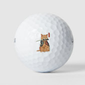 Japanese Samurai Cat Golfball (Vorderseite)